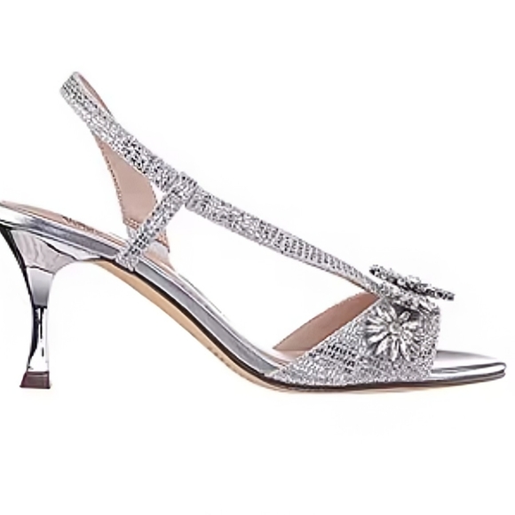 I. Miller Lionel Silver Round Open Toe Women's Flat Heel Pumps. - Picture 2 of 16